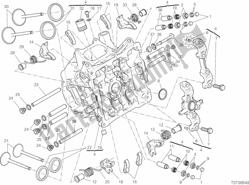 Toutes les pièces pour le Tête Horizontale du Ducati Superbike 1299 ABS Brasil 2018